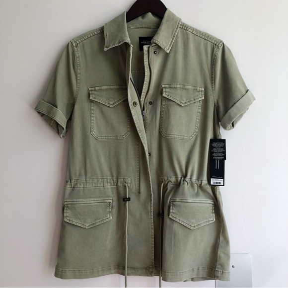 Liverpool Los Angeles Short Sleeve Cargo Jacket Sagebush Green Women Size S NWT - Picture 12 of 13